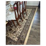 Traditional Ivory and Brown Floral Area Rug