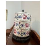 Vintage 3 Tier Porcelain Stacking Box
