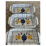 Set of 3 Floral Dishes