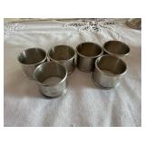 Set of 6 Silver Toned Napkin Rings