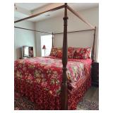 Traditional King Mahogany Four-poster Canopy Bed