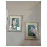 Pair of Great White Egret Framed Artwork