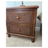 Pair of Woven Rattan Nightstands