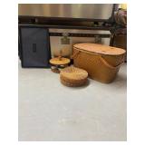 Assorted Baskets and Kitchen Items