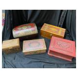 Lot of 5 Decorative/Jewelry Boxes