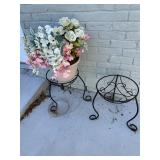 Plant Stands and Artificial Flower Lot