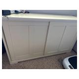 White Wooden Storage Cabinet Featuring Smooth Slid