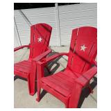 Pair of Outdoor Chairs with Cupholders