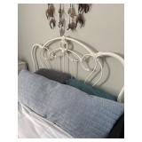 White Queen Sized Metal Scrollwork Bedframe