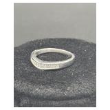14kt & diamond contour band ring