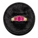 10kt Yellow Gold Stone & Diamond ring