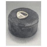 14kt White Gold & Diamond Filagree Ring