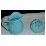 FENTON BLUE SATIN WATER LILY