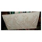 BAS RELIEF PLAQUE DQANCING FAUNS