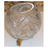 CUT GLASS ROSE BOWL