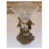 CUT GLASS TRUMPET VASE