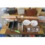 Table lot - boxes: wooden, file, wood rulers