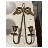 Heavy Brass Bow candle sconce
