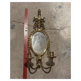 Mirrored Brass Two-Light Wall Sconce