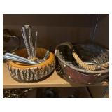Nutcrackers, gathering basket