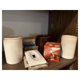 Vtg candle making, English pottery, etc.