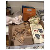 Box lot carved wood, animals rabbit heavy made i