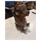 Vintage majolica bear pitcher- leg repair