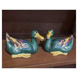 MCM Asian Exports Colorful Majolica Ducks