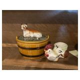 Vtg Secla Portugal Round Ceramic Cow Covered