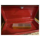 Metal funeral home box with 22 Cal ammo
