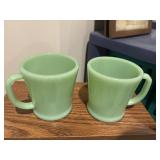 2 Jadite fire king mugs