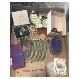 Vintage advert, buttons, charms, Aladin lighter