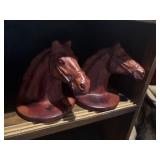 Heavy resin horse head book ends