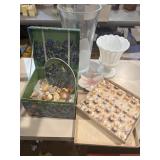 Vases, shells, etc