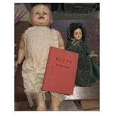 Antique composite dolls and book