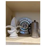 Fluer de lei , pewter plate, etc.