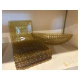MCM plate yellow with circular star pattern &