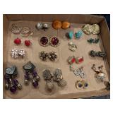16 pair of clip/screwback earrings