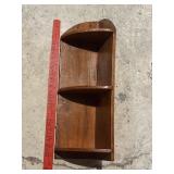 Wooden corner shelf