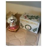 Christopher Radko poodle ornament + vtg Christmas