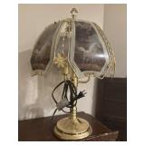 Brass lamp w/horses