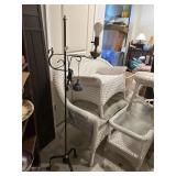Brass and metal floor lamp, no shade