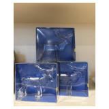 3 NIB Boda Sweden glass elk/deer