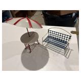 Vintage miniature metal outdoor furniture