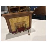 Vintage miniature fireplace, and brass