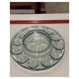 Longaberger 11" Green Glass Egg Plate fits Large