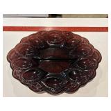 L.E. Smith Moon and Star Amethyst Egg Plate