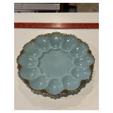 Vintage Fire King Delphite Blue Egg Plate