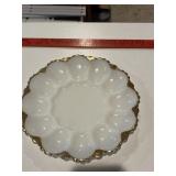 Vtg Anchor Hocking Fire king milk glass egg plate