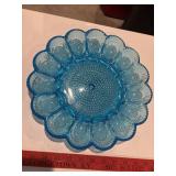 Vtg 1960s Indiana Glass Bright Blue Hobnail Egg